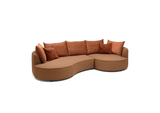 Ecksofa - 2-Sitzer, Ecke rechts, Stoff, Rost