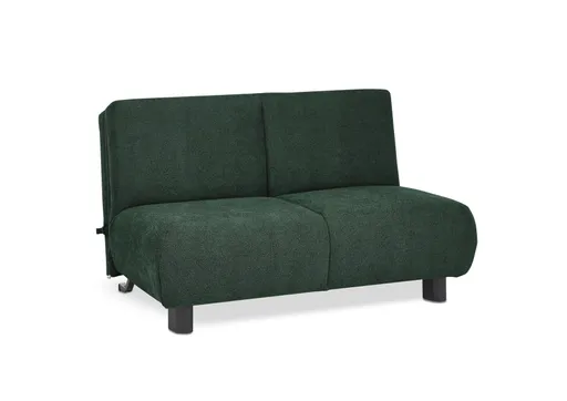 Faltsofa EBBY - 2-Sitzer ohne Armlehne, 140 cm inkl. Schlaffunktion/Relaxfunktion, Stoff, Dunkelgrün