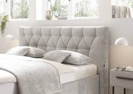 Polsterbett - Liegefläche ca. 180x200 cm, Stoff, Grau