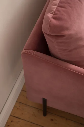 Sofa Madelen - 2,5-Sitzer, Velour, Rosé