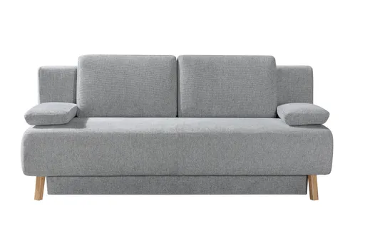 Querschläfer - Schlaffunktion mit Bettkasten, Stoff, Grau