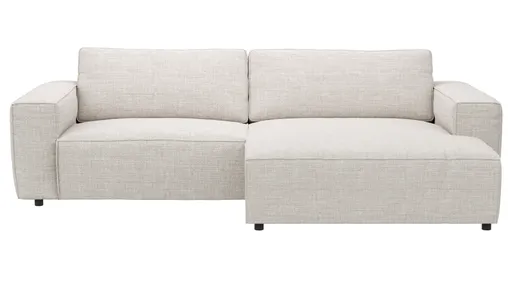 Ecksofa Lilaia - 1,5-Sitzer XL mit Chaise Longue XL rechts, Stoff, Kaschmir