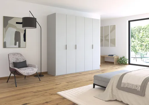 Drehtürenschrank ROVERO- B ca. 225 cm, Hellgrau