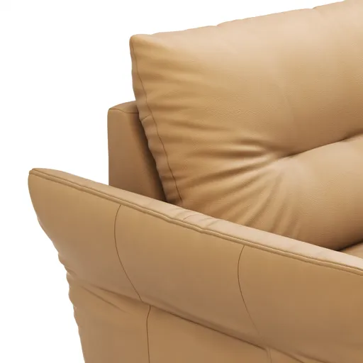 Sofa Bahia - 2-Sitzer inkl. Armlehne verstellbar, Leder, Kurkuma