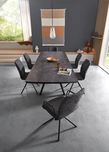 Esstisch Sedana - ausziehbar, LB ca. 200x100cm, Keramik, Schiefergrau