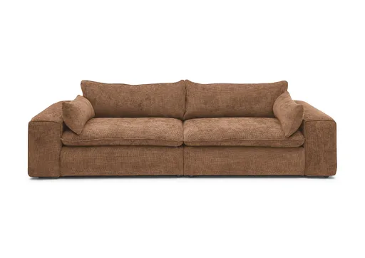 Sofa - 3-Sitzer, Stoff, Terracotta