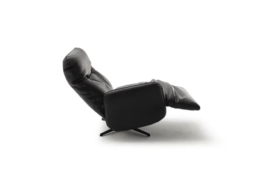 Loungesessel Lovere - Leder, Schwarz, Armlehne links