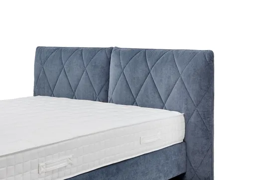 Boxspringbett - Liegefläche ca. 180x200 cm, Stoff, Blau
