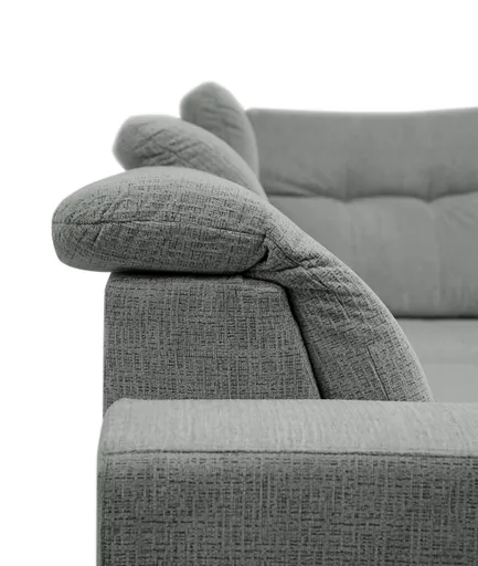 Ecksofa -2-Sitzer mit Ecke rechts, Kopfteil verstellbar, Sitztiefe verstellbar motorisch, Stoff, Anthrazit