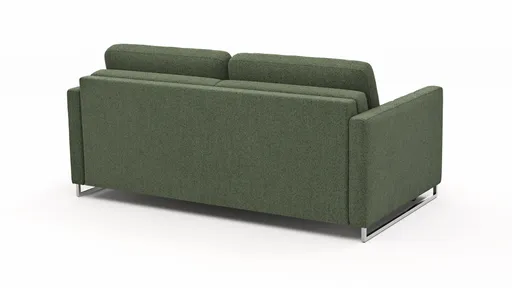 Sofa Nuoro - 2,5-Sitzer inkl. Schlaffunktion, Armlehne mit Kufe, Stoff, Olivgrün