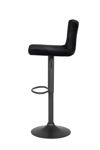 Barhocker - höhenverstellbar, Stoff, Schwarz