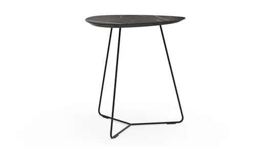 Ecktisch Fano - LBH ca. 59x50x55 cm, HPL, Schwarz Marmoriert