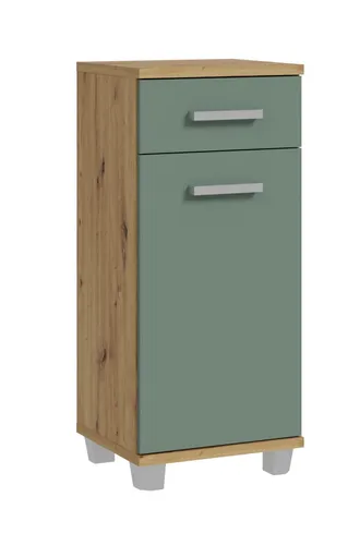 Kommode- Eiche Dekor, Graugrün