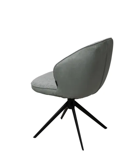 Stuhl MERRITH - drehbar, Stoff, Graublau
