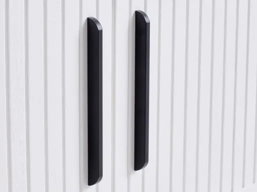 TV-Lowboard - B ca. 180 cm, Eiche Furnier, Weiß