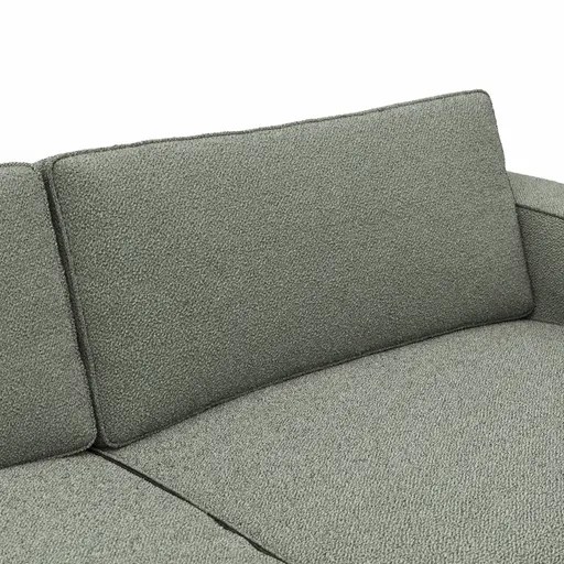Ecksofa Lilaia - Chaise Longue XL mit 1,5-Sitzer XL rechts, Stoff, Olivgrün