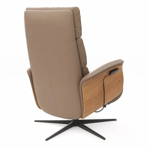 Relaxsessel Amila - Größe L, inkl. 4-motorischer Relaxfunktion und Aufstehhilfe, Leder, Rauchbraun
