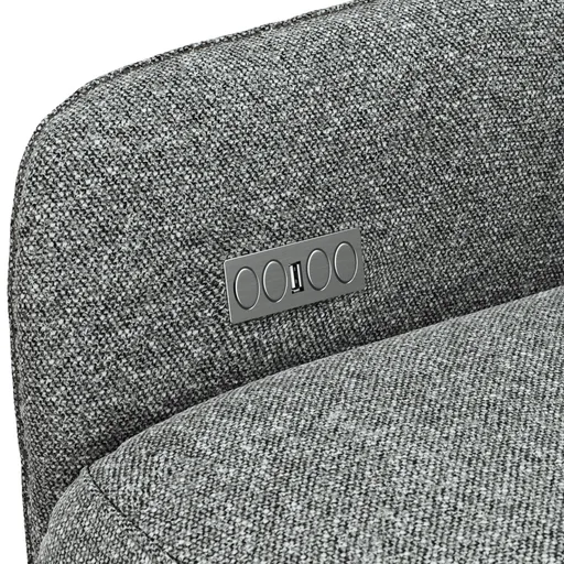 Relaxsessel Clemens - inkl. Relaxfunktion (motorisch), Kopfstütze/Akku, Stoff, Grau