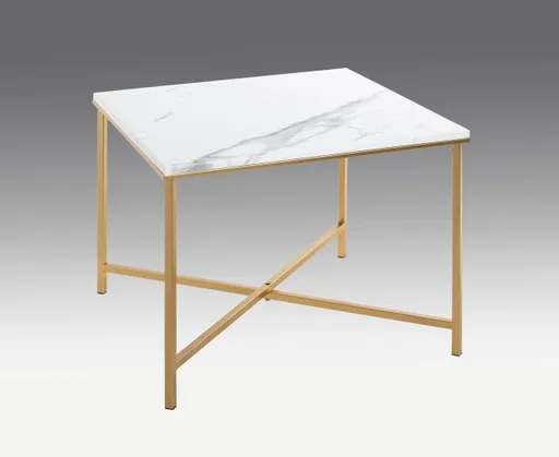 Beistelltisch - B/H/T ca. 60x47x60 cm, Marmoroptik, Goldfarben