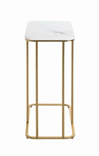 Beistelltisch - B/H/T ca. 45x67x30 cm, Marmoroptik, Goldfarben