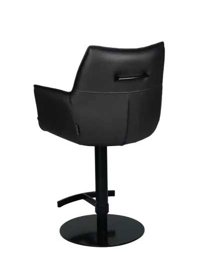 Barhocker MAKANA - drehbar, höhenverstellbar, Stoff, Schwarz