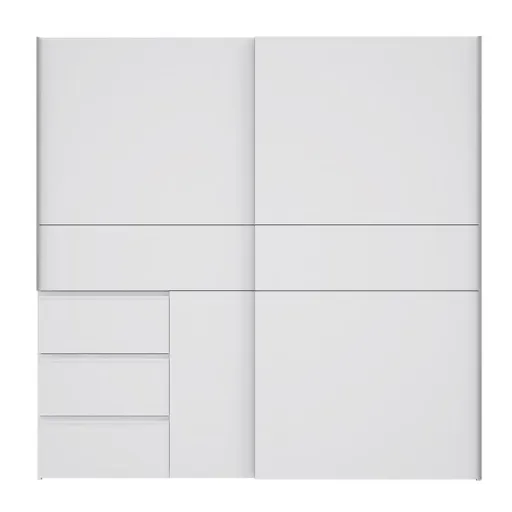 Schwebetürenschrank FJOLLA - B ca. 200,1 cm, Weiß