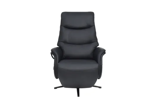 TV-Sessel MAREK - drehbar, Relaxfunktion, Kopfteilverstellung, Leder, Schwarz