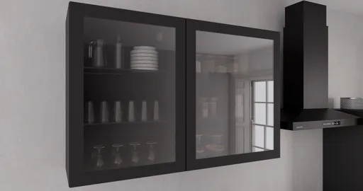 Küchenblock- ohne E-Geräte, B ca. 280 cm, Schwarz, Matt, Kaschmir, Matt