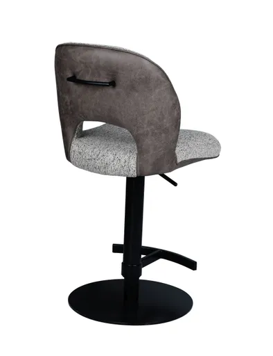 Barhocker MAILE - drehbar, höhenverstellbar, Stoff, Braun