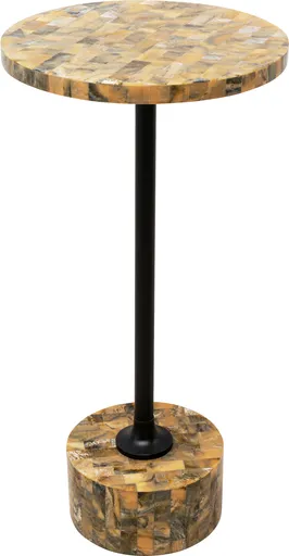 Beistelltisch- DH ca. 25x50 cm, Mosaic, Gold, Metall, Schwarz