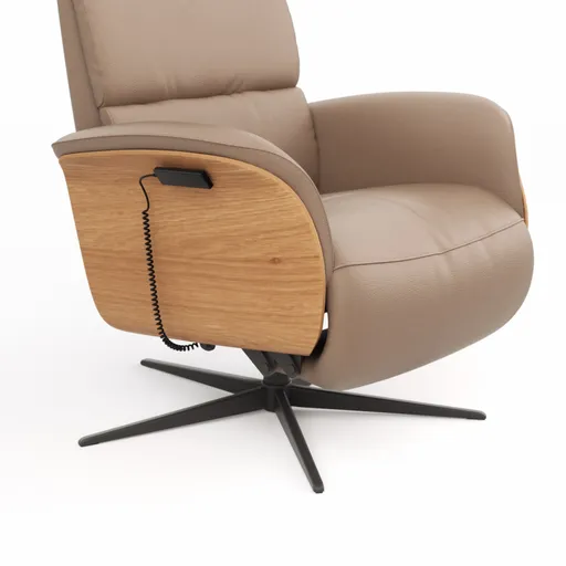 Relaxsessel Amila - Größe L, inkl. 4-motorischer Relaxfunktion und Aufstehhilfe, Leder, Rauchbraun