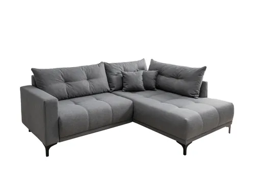 Ecksofa - 2-Sitzer mit Longchair rechts, Stoff, Anthrazit