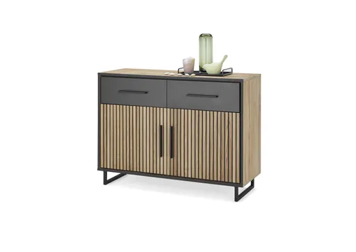 Kommode- Eiche Dekor, Schwarz