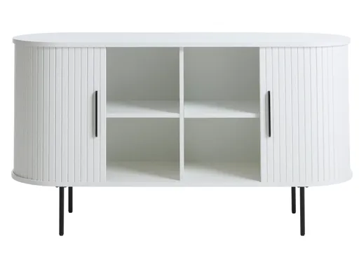Sideboard - B ca. 120 cm, Eiche Furnier, Weiß