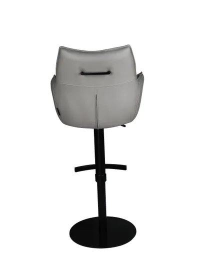 Barhocker MAKANA - drehbar, höhenverstellbar, Stoff, Hellgrau