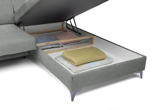 Ecksofa -2-Sitzer mit Ecke rechts, Kopfteil verstellbar, Sitztiefe verstellbar motorisch, Stoff, Anthrazit