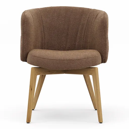 Armlehnstuhl Milana - Stoff, Cognac