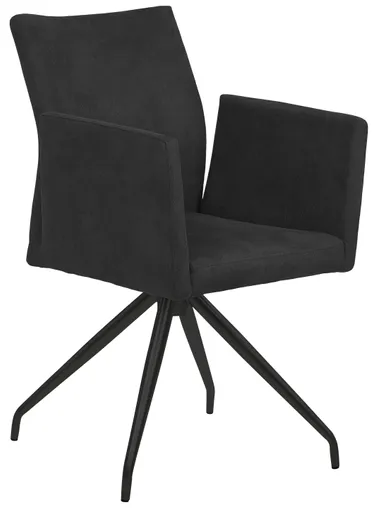 Armlehnstuhl - drehbar, Stoff, Schwarz