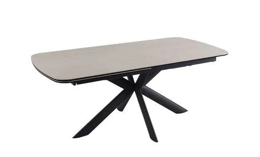 Esstisch MAXIE - ausziehbar, LB ca. 190x98 cm, Glaskeramik, Travertin farbig