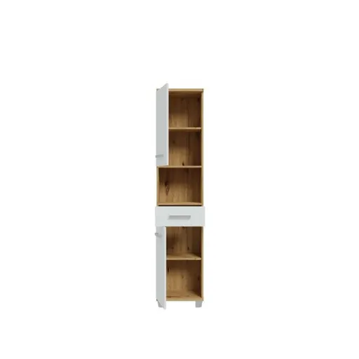 Hochschrank- B ca. 40 cm, Eiche Dekor, Hellgrau