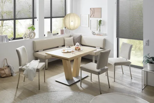 Eckbank EM Variantes - Stellmaß ca. 203x156 cm, Stoff, creme