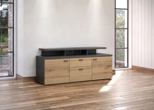 TV-Lowboard - B ca. 151 cm, Matera, Eiche Coast Evoke Nachbildung