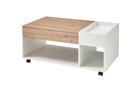 Couchtisch - B/H/T ca. 110x44x60 cm, Weiß Dekor