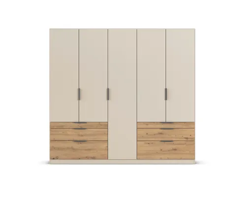 Drehtürenschrank RANI- B ca. 226 cm, Champagner, Eiche Dekor
