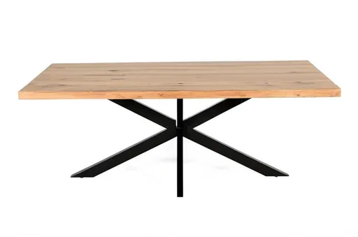 Esstisch - LB ca. 200x100 cm, Wildeiche massiv geölt, Schwarz