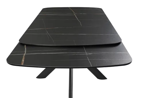 Esstisch MAXIE - ausziehbar, LB ca. 190x98 cm, Glaskeramik, Anthrazit Struktur