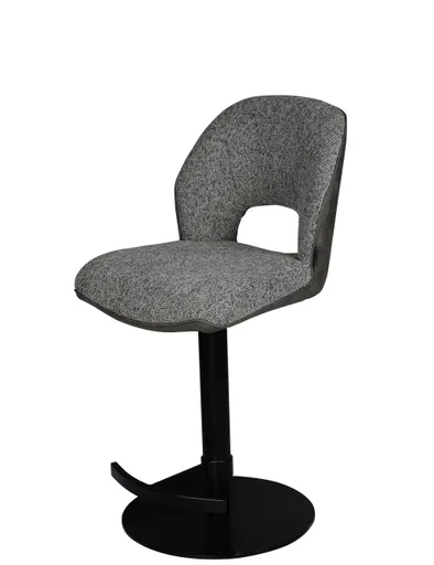 Barhocker MAILE - drehbar, höhenverstellbar, Stoff, Grau, Anthrazit