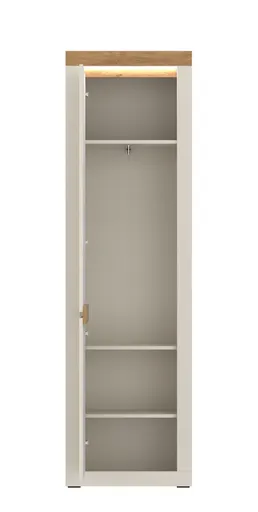 Garderobenschrank - mit Beleuchtung, B ca. 59 cm, Kaschmir, Stone Eiche Nachbildung