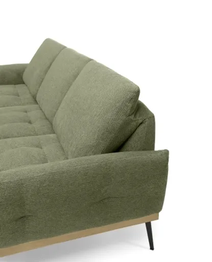 Ecksofa EDDIE - Ecke links, 2-Sitzer inkl. Rückenverstellungen, Stoff, Beige