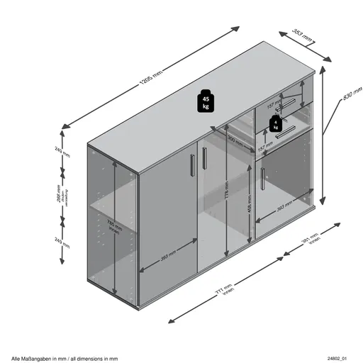 Kommode- Eiche Dekor, Matera